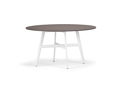 シーX ダイニングテーブルφ140/ホワイト+エボニー