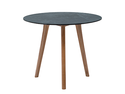 ミューズセラミックテーブルΦ900／チークレッグ３