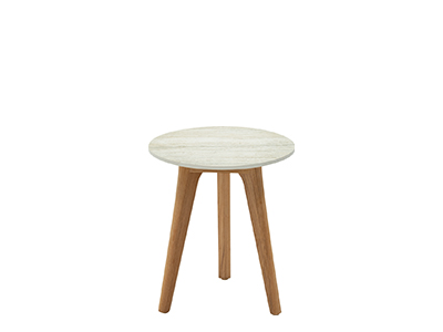 ミューズサイドテーブルΦ400／チークレッグ３