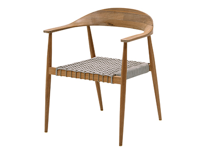 ミューズロープスタッキングアームチェア／ライトトープ