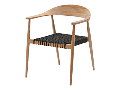 ミューズロープスタッキングアームチェア／ブラック